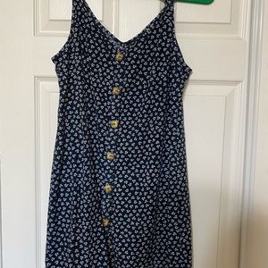 Cotton On Medium Navy Blue Floral Patterned dress